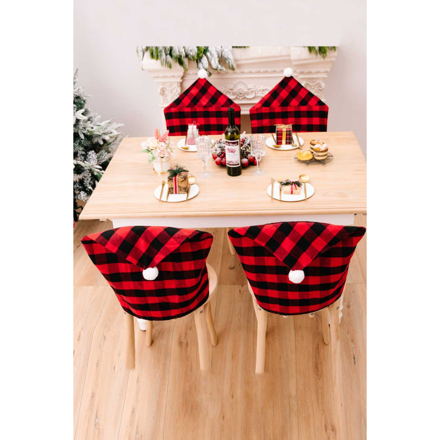 2-Pack Christmas Plaid Chair Covers Apparel and Accessories