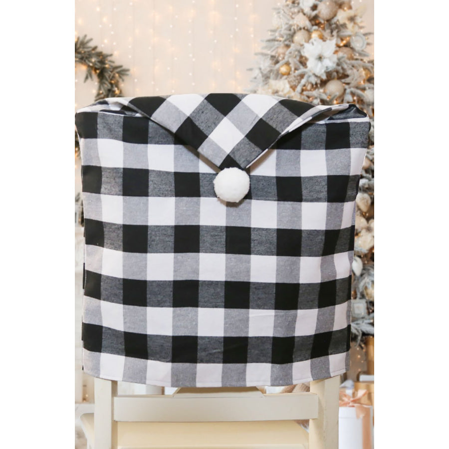 2-Pack Christmas Plaid Chair Covers Black / One Size/2 Pack Apparel and Accessories