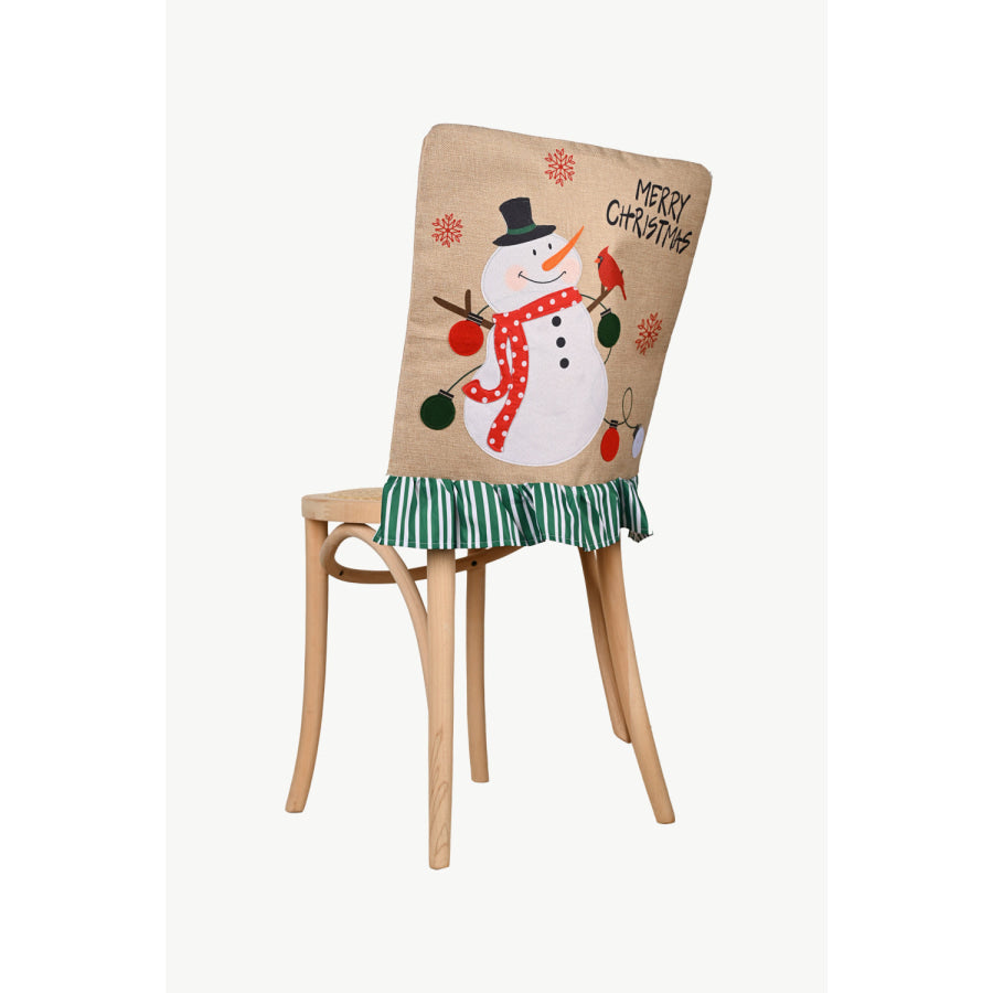 2-Pack Christmas Snowman Chair Covers Santa/Snowman / One Size/2 Pack Apparel and Accessories