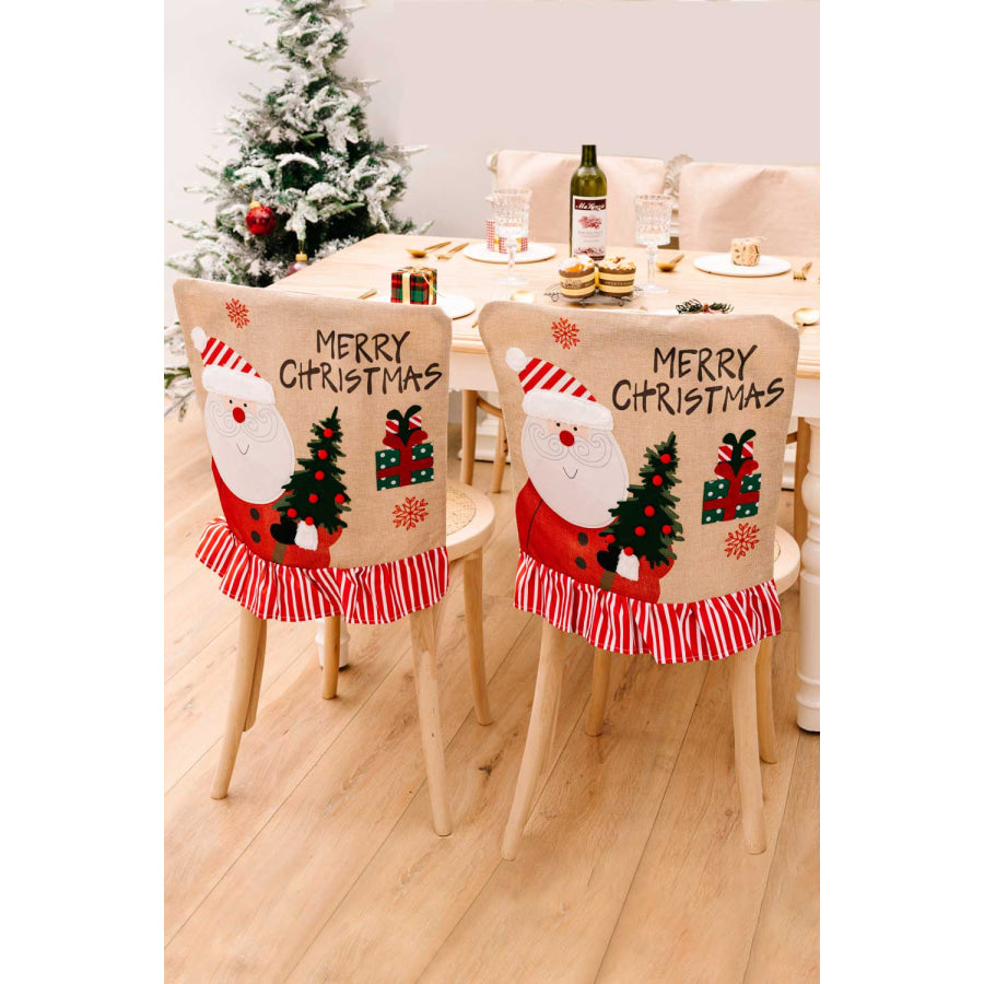 2-Pack Christmas Snowman Chair Covers Santa/Snowman / One Size/2 Pack Apparel and Accessories