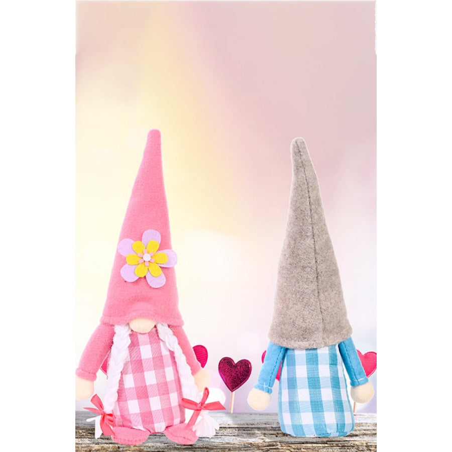 2-Pack Mother’s Day Pointed Hat Faceless Gnomes Gray/Pink / One Size