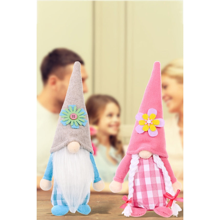 2-Pack Mother’s Day Pointed Hat Faceless Gnomes Gray/Pink / One Size