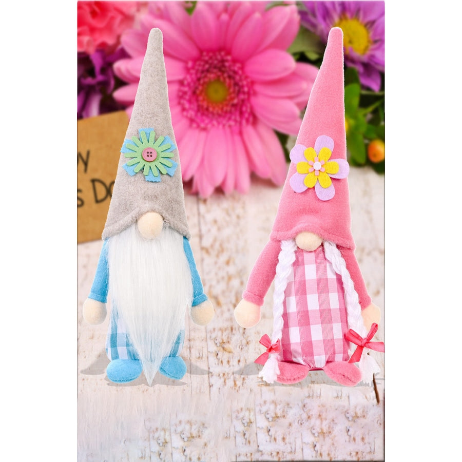 2-Pack Mother’s Day Pointed Hat Faceless Gnomes Gray/Pink / One Size