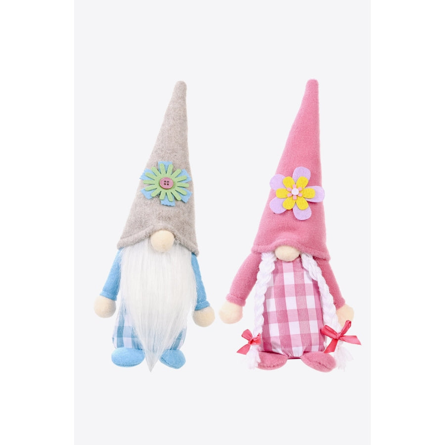 2-Pack Mother’s Day Pointed Hat Faceless Gnomes Gray/Pink / One Size