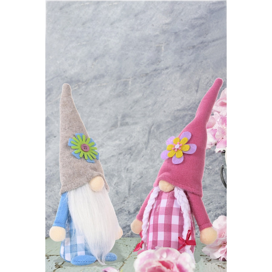 2-Pack Mother’s Day Pointed Hat Faceless Gnomes Gray/Pink / One Size