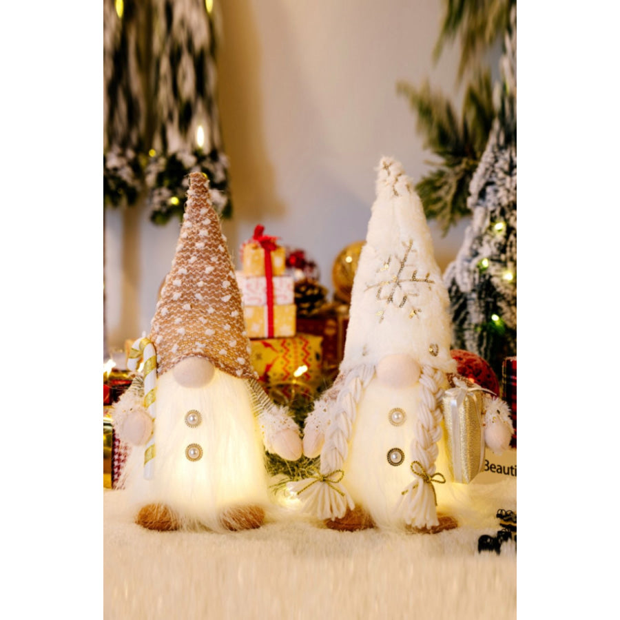 2-Pack Plush Light-Up Christmas Gnomes Coffee/White / One Size/2 Pack Apparel and Accessories