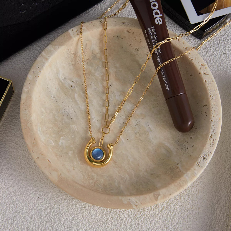 2 Piece 18K Gold-Plated Pendant Necklace Gold / onesize Apparel and Accessories