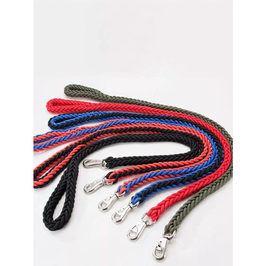 2 Piece Braided Rope Pet Leash with Metal Clasp Apparel and Accessories