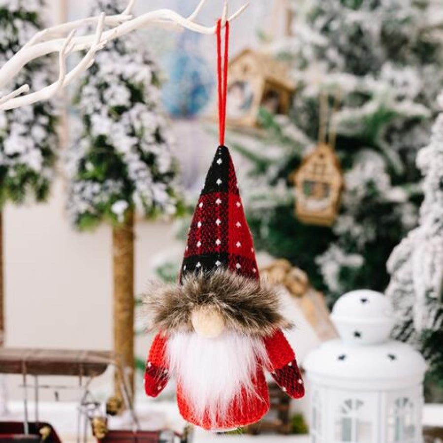 2 - Piece Christmas Plaid Faceless Doll Hanging Widgets Style A / One Size
