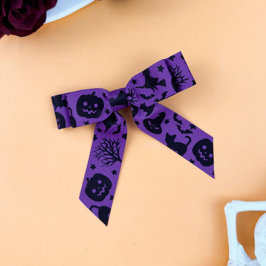 2-Piece Polyester Bow Hair Clip Violet / One Size Apparel and Accessories