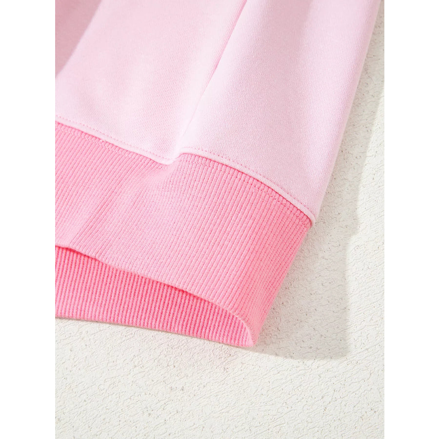 2-tone Color Block Patchwork Drop Shoulder Sweatshirt Apparel and Accessories