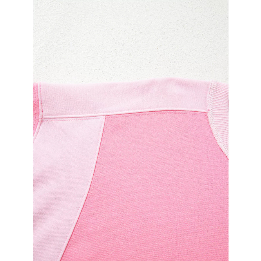 2-tone Color Block Patchwork Drop Shoulder Sweatshirt Apparel and Accessories