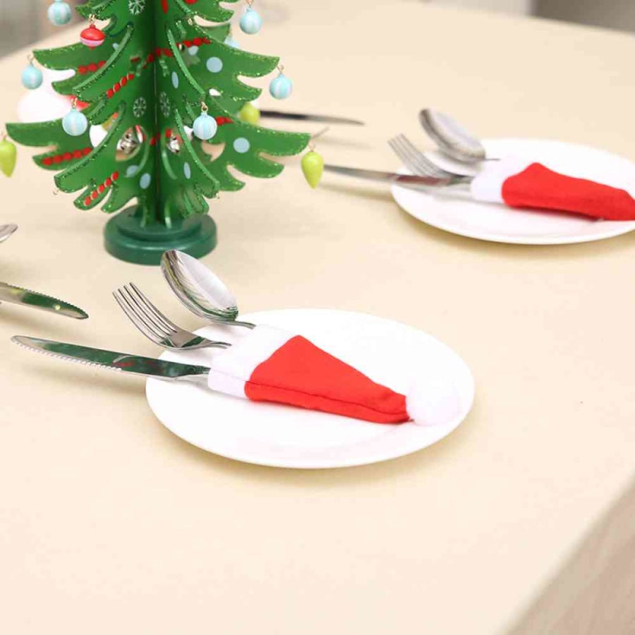 20-Piece Christmas Hat Cutlery Holders Red / One Size Clothing