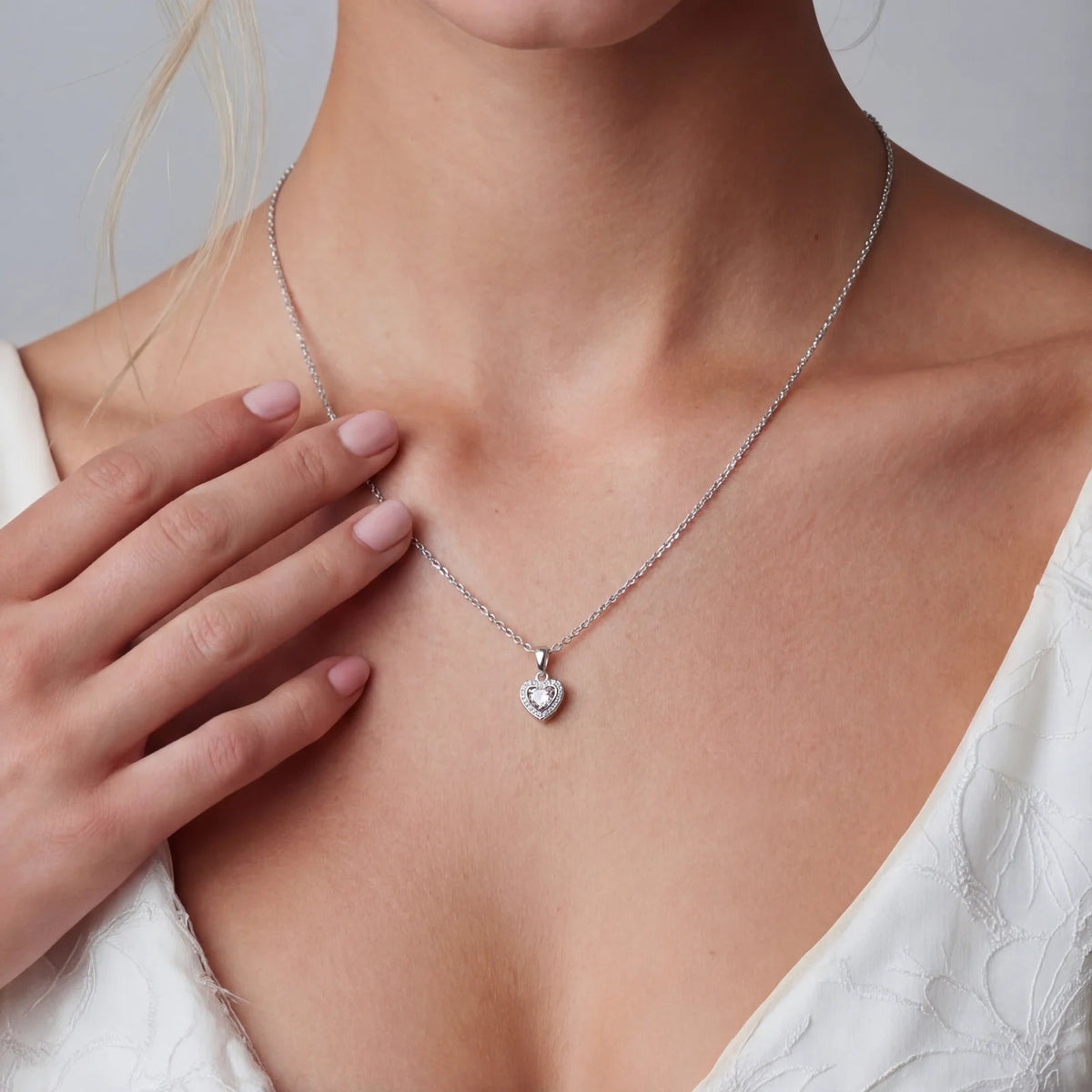 Heart of Light Moissanite Necklace by Sandee Rain