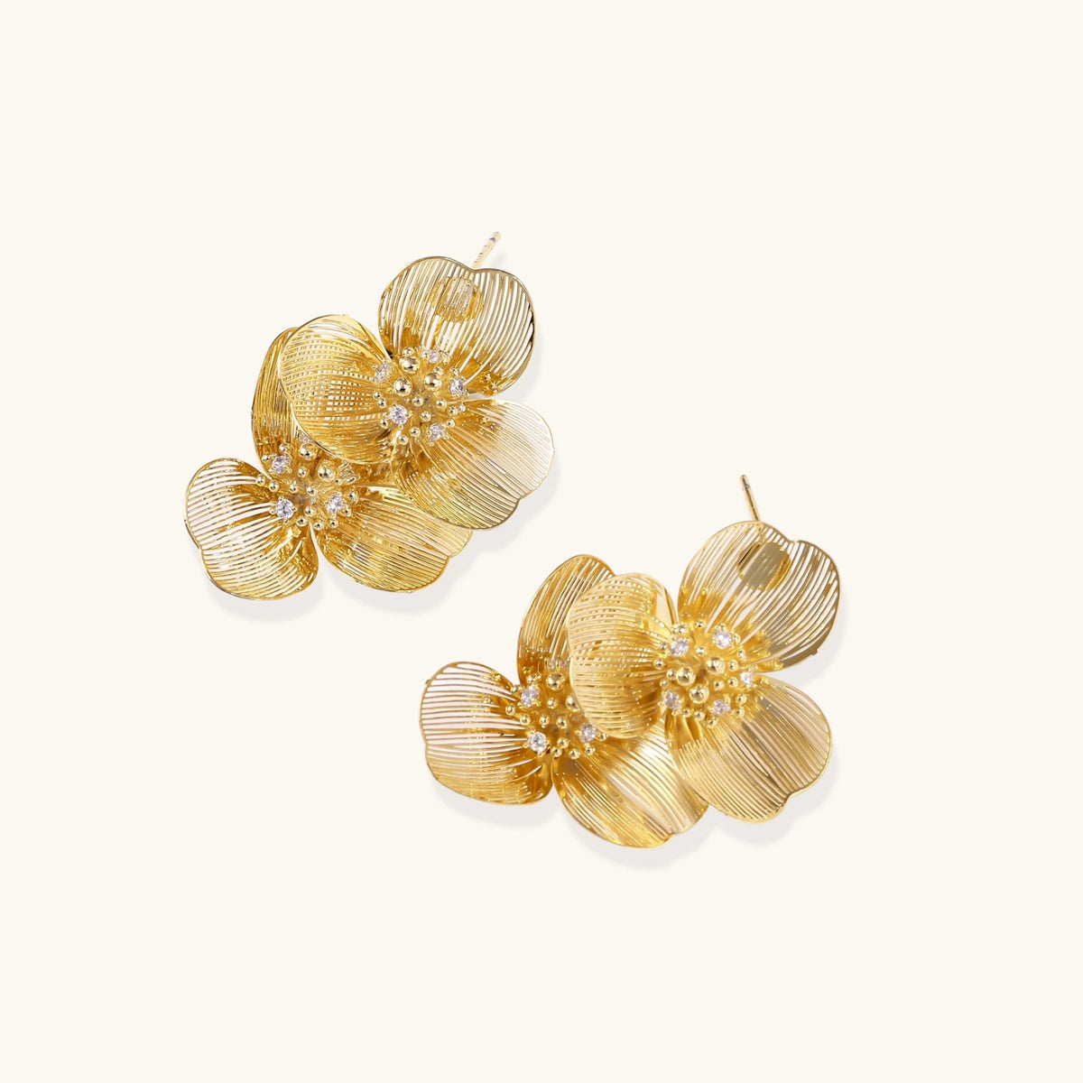 Golden Bloom Double Earrings by Sandee Rain