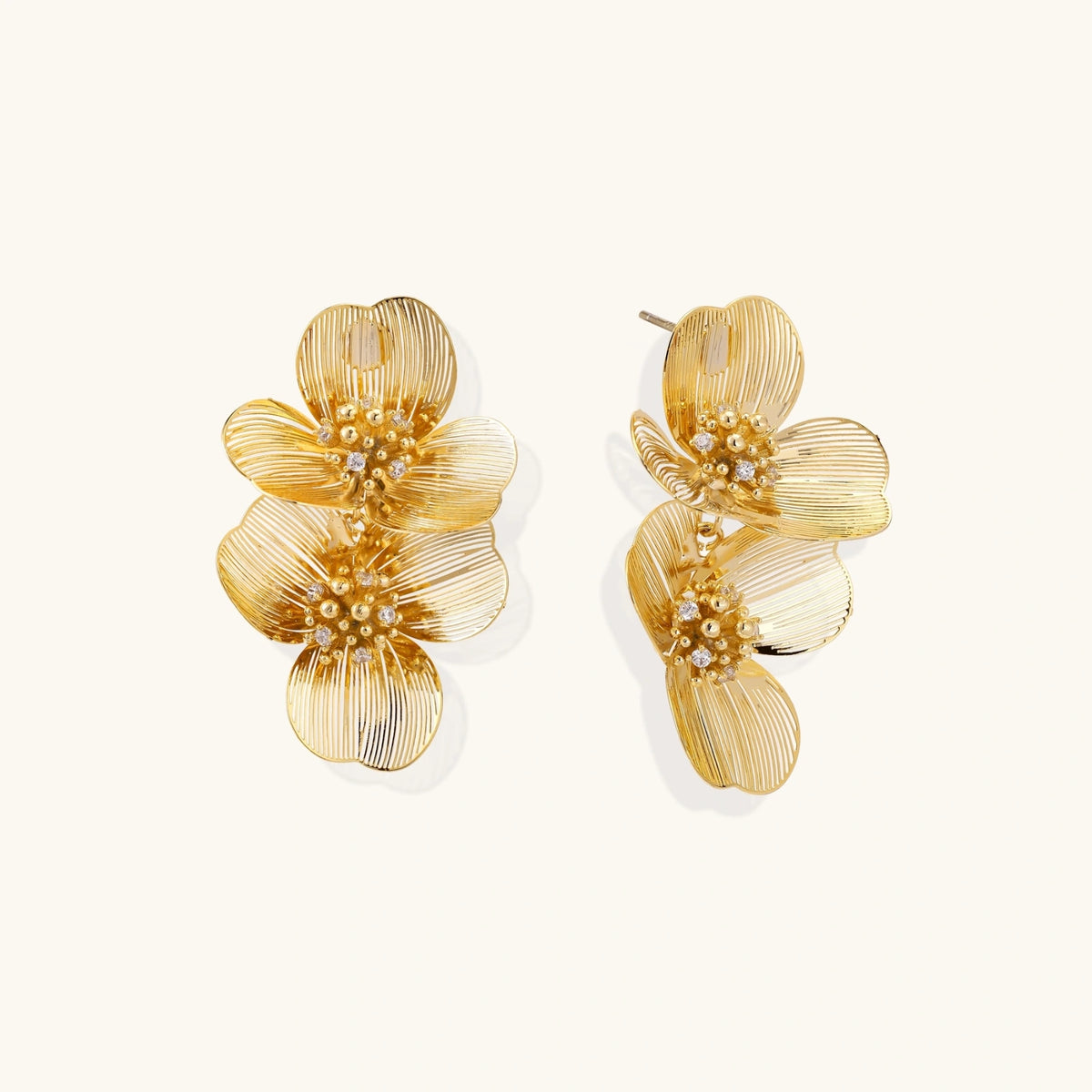 Golden Bloom Double Earrings by Sandee Rain