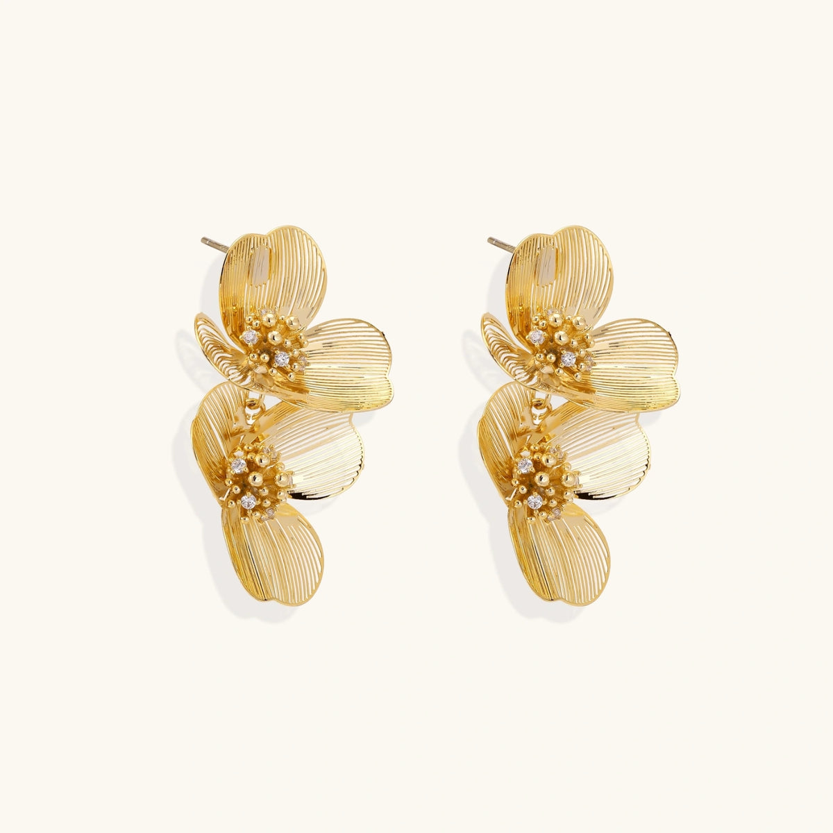 Golden Bloom Double Earrings by Sandee Rain