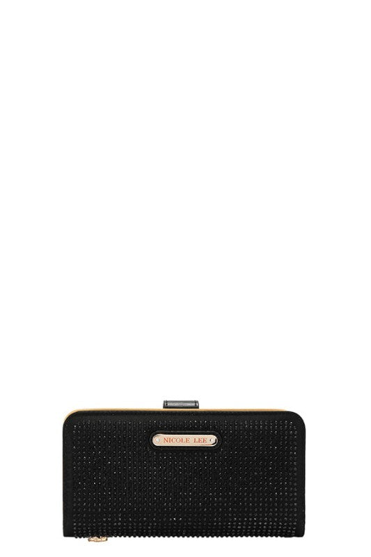 Nicole Lee USA Solid Crystal Bifold Wristlet
