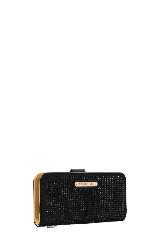 Nicole Lee USA Solid Crystal Bifold Wristlet