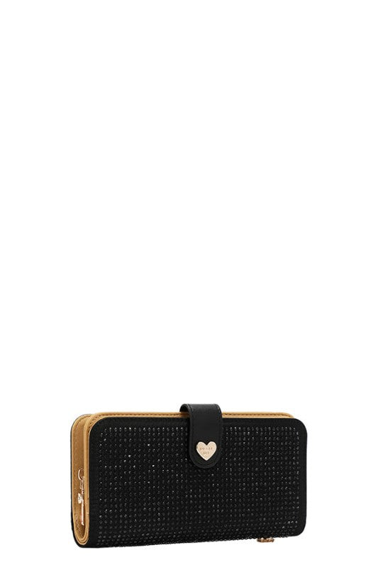 Nicole Lee USA Solid Crystal Bifold Wristlet