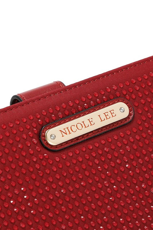 Nicole Lee USA Solid Crystal Bifold Wristlet