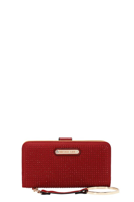 Nicole Lee USA Solid Crystal Bifold Wristlet