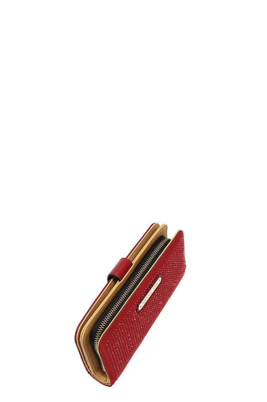 Nicole Lee USA Solid Crystal Bifold Wristlet