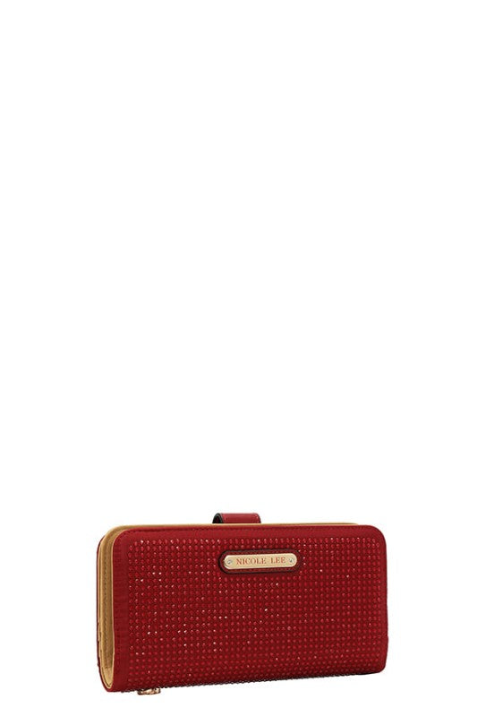 Nicole Lee USA Solid Crystal Bifold Wristlet