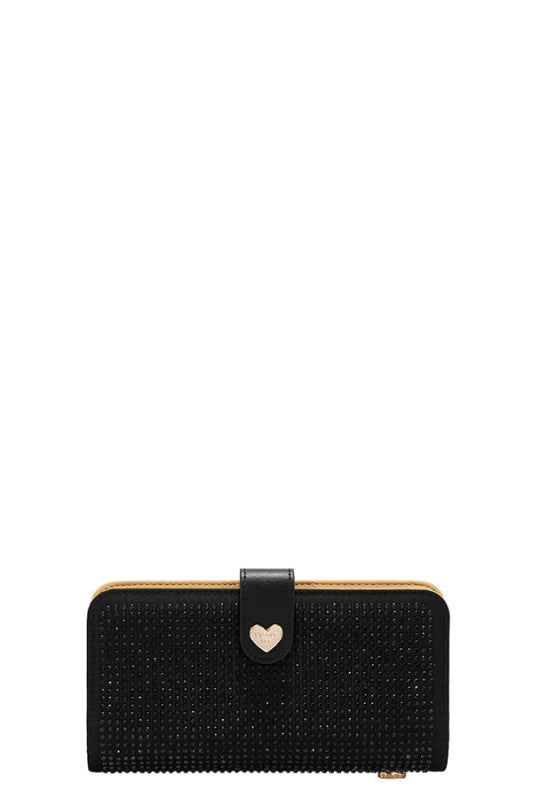 Nicole Lee USA Solid Crystal Bifold Wristlet