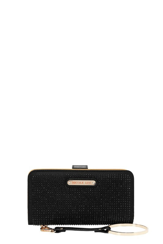 Nicole Lee USA Solid Crystal Bifold Wristlet