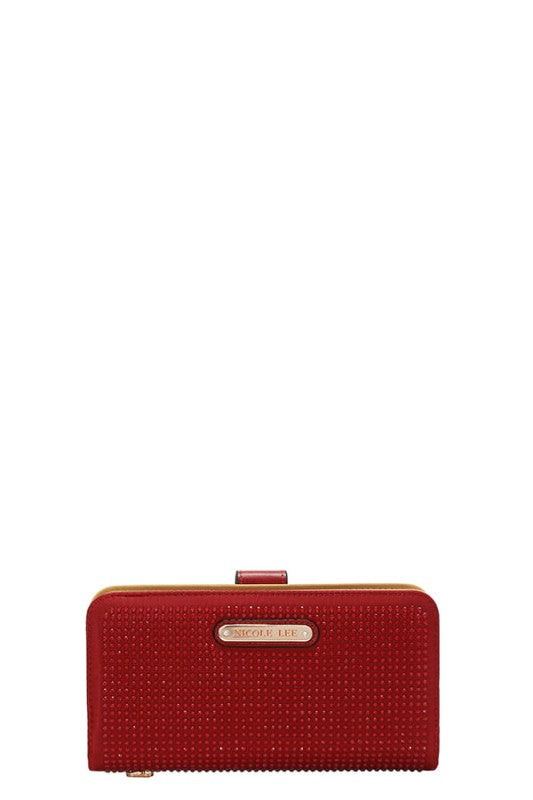 Nicole Lee USA Solid Crystal Bifold Wristlet