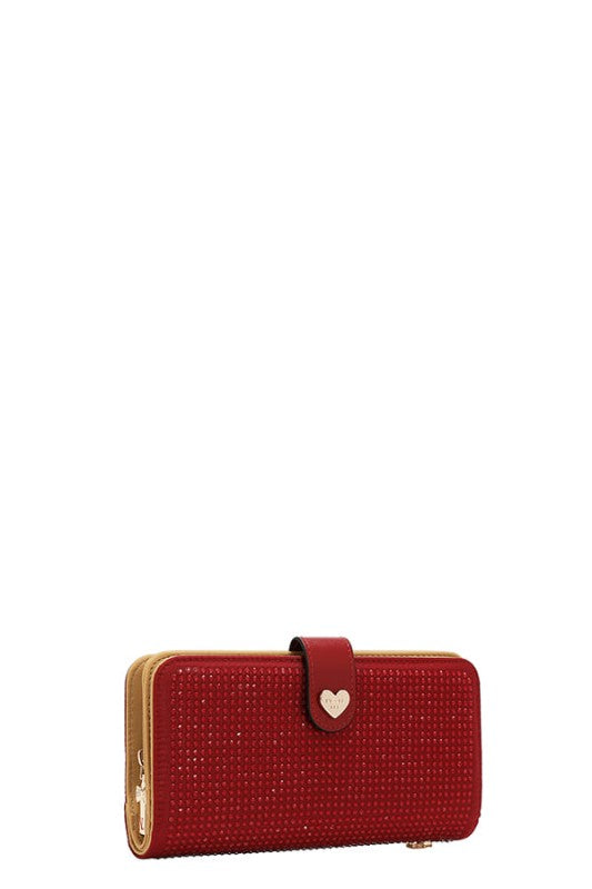 Nicole Lee USA Solid Crystal Bifold Wristlet