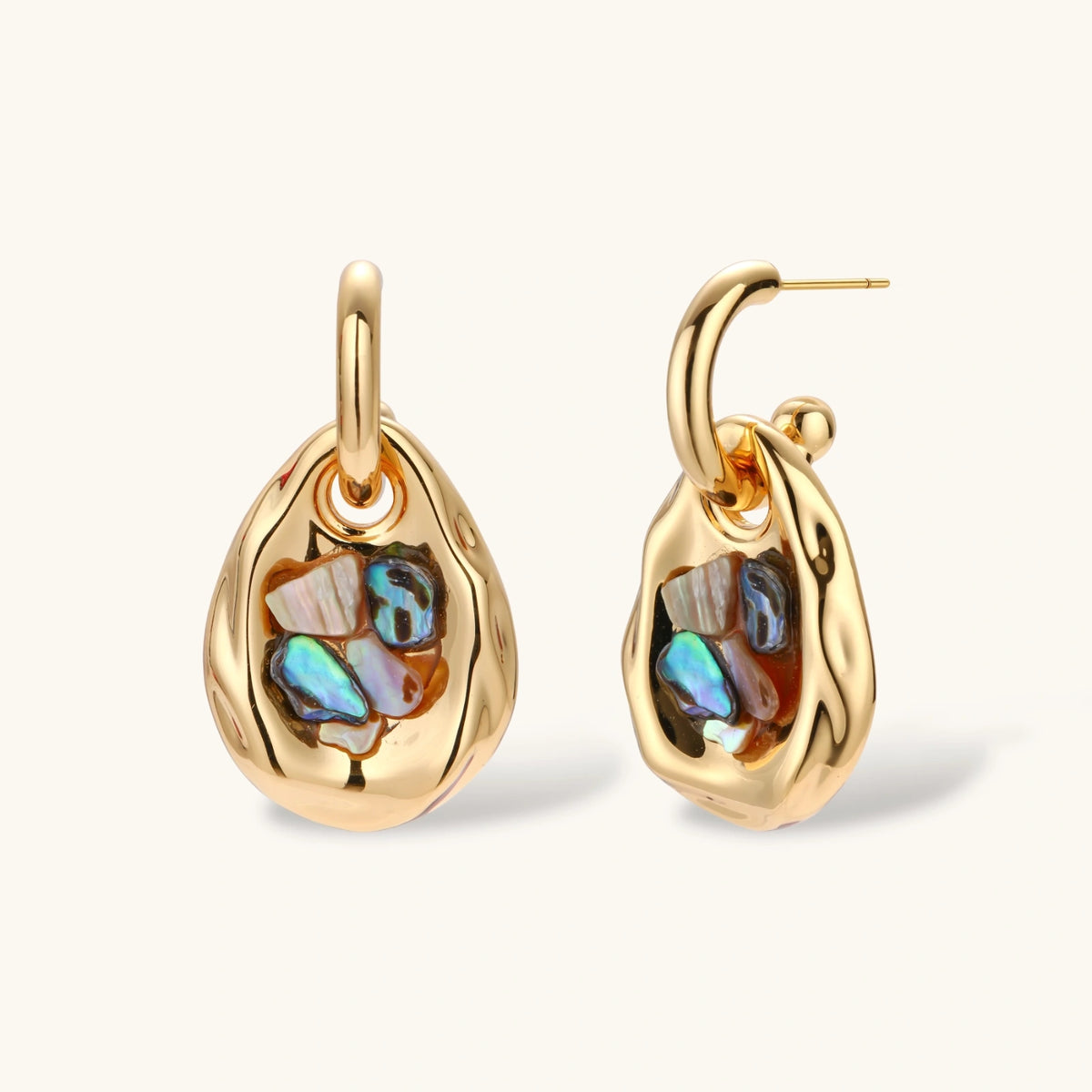 Shell Mosaic Convertible Hoops by Sandee Rain