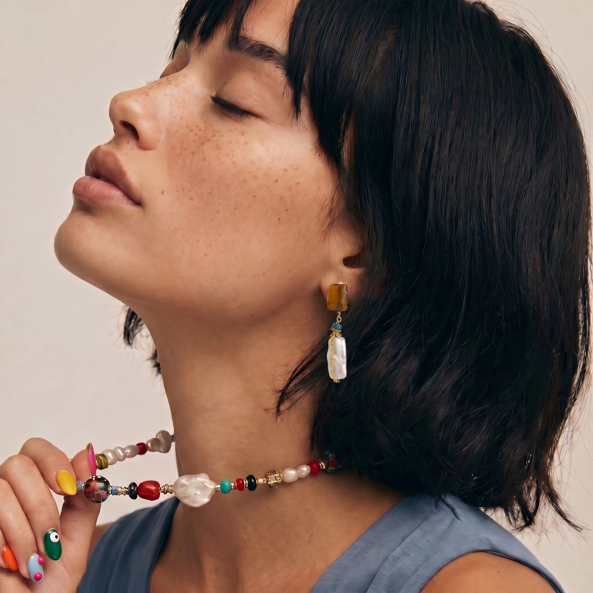 Amber Baroque Pearl Drops by Sandee Rain