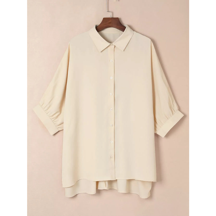 3/4 Sleeve Button Up Shirt Apparel and Accessories