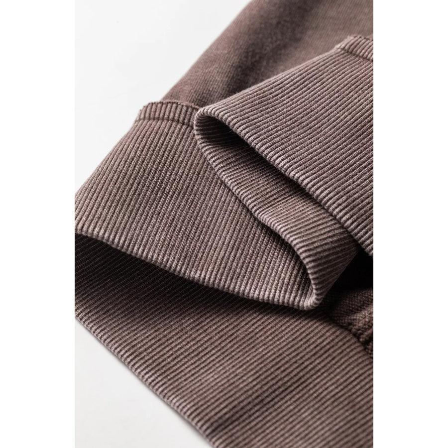 3/4 Sleeve Mineral Wash Loose Cotton Top Apparel and Accessories