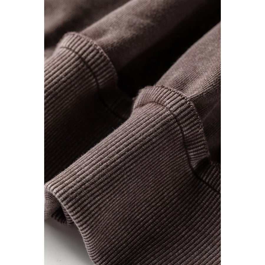 3/4 Sleeve Mineral Wash Loose Cotton Top Apparel and Accessories