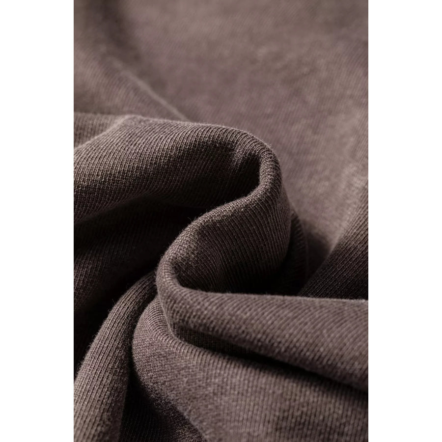 3/4 Sleeve Mineral Wash Loose Cotton Top Apparel and Accessories