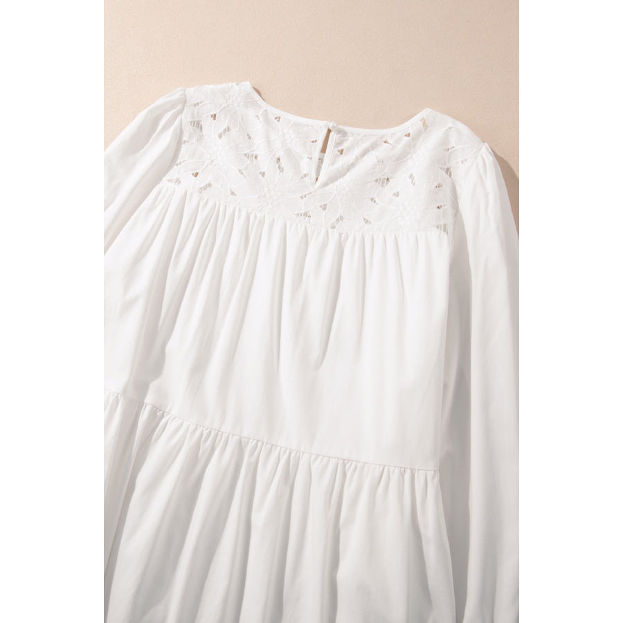 3/4 Sleeve Tiered Mini Dress Apparel and Accessories