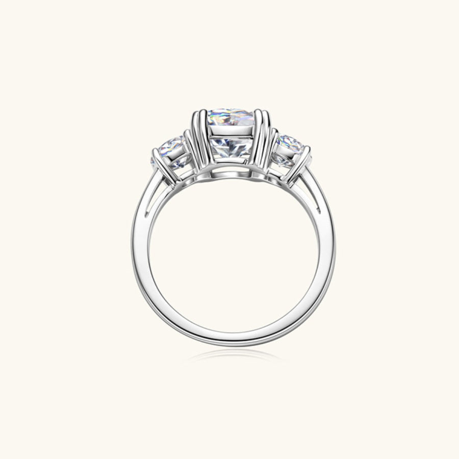 3.5 Carat Moissanite 925 Sterling Silver Ring Apparel and Accessories