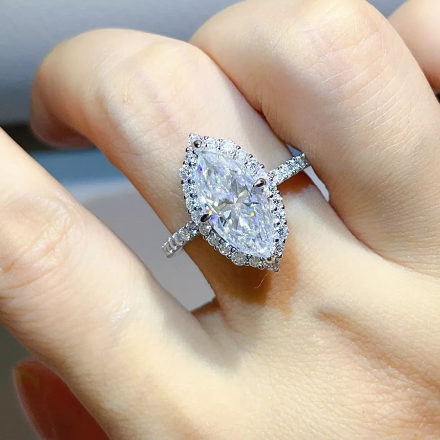 3 Carat 925 Sterling Silver Moissanite Ring / 5 Apparel and Accessories