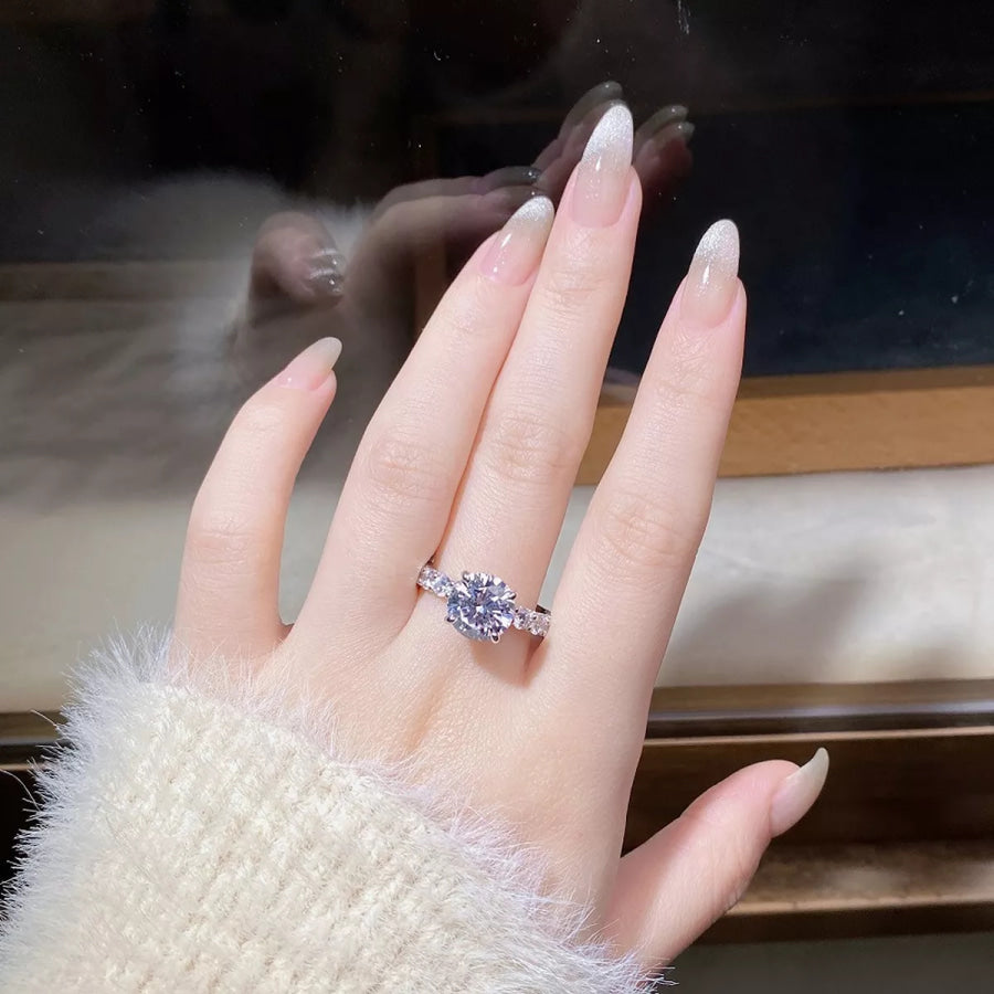 3 Carat 925 Sterling Silver Moissanite Ring Silver / 5 Apparel and Accessories