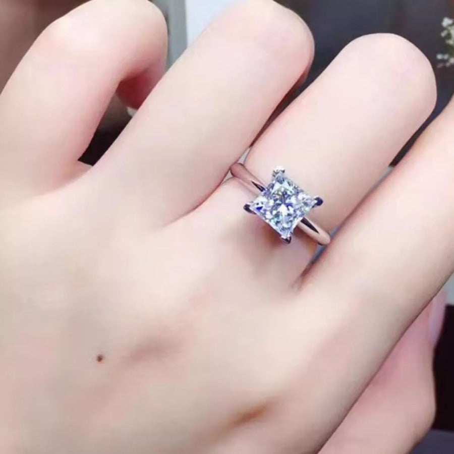 3 Carat 925 Sterling Silver Moissanite Ring Silver / 6 Apparel and Accessories
