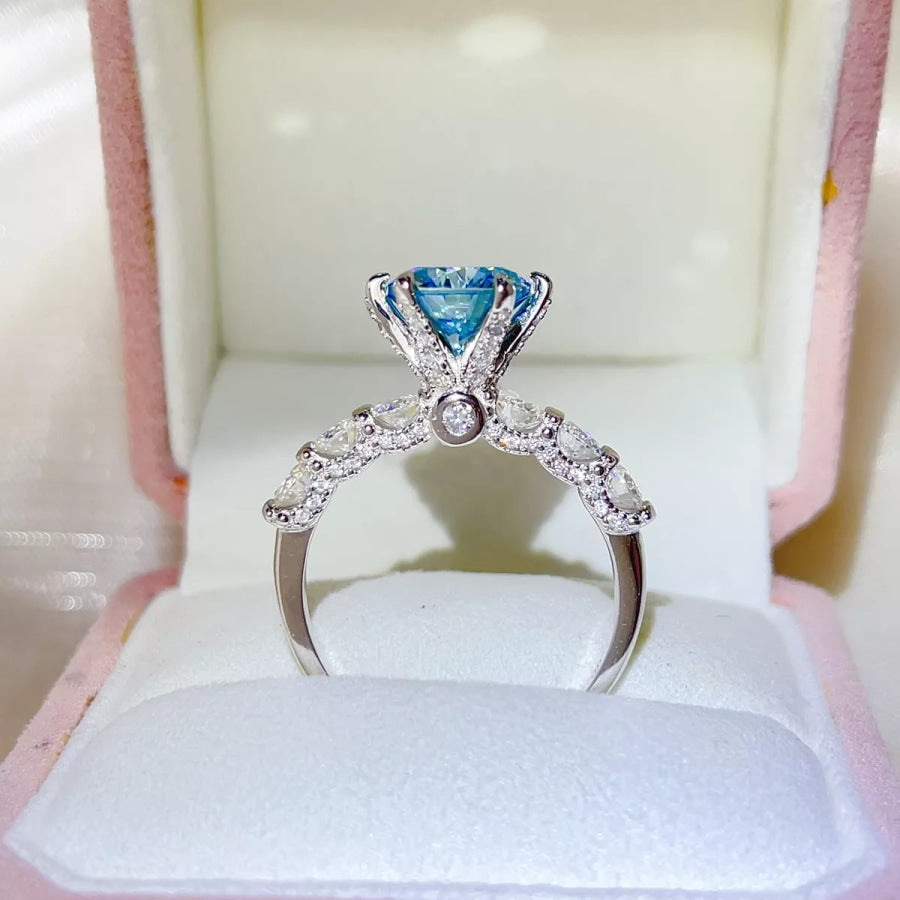 3 Carat 925 Sterling Silver Moissanite Ring Apparel and Accessories