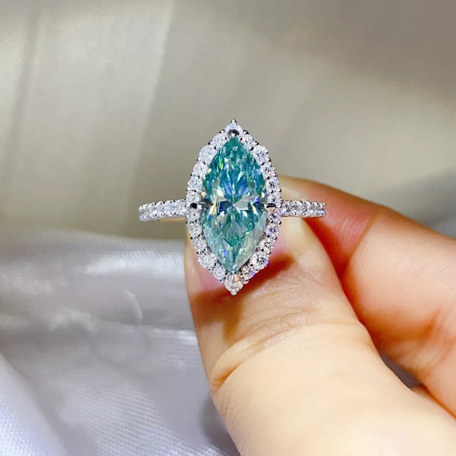 3 Carat 925 Sterling Silver Moissanite Ring Apparel and Accessories