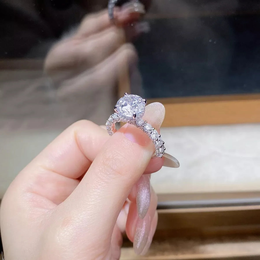 3 Carat 925 Sterling Silver Moissanite Ring Apparel and Accessories