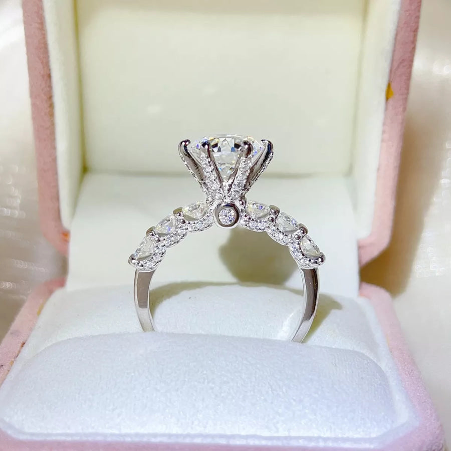3 Carat 925 Sterling Silver Moissanite Ring Apparel and Accessories