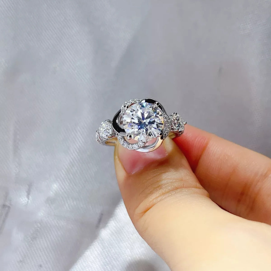 3 Carat 925 Sterling Silver Moissanite Ring Apparel and Accessories