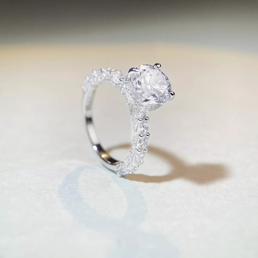 3 Carat 925 Sterling Silver Moissanite Ring Apparel and Accessories