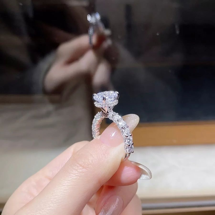 3 Carat 925 Sterling Silver Moissanite Ring Apparel and Accessories